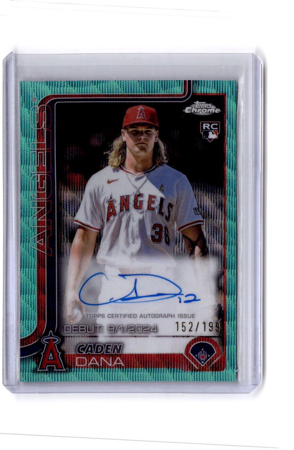 2025 Topps Chrome Update Caden Dana Autographs Aqua Wave Refractors #/199
