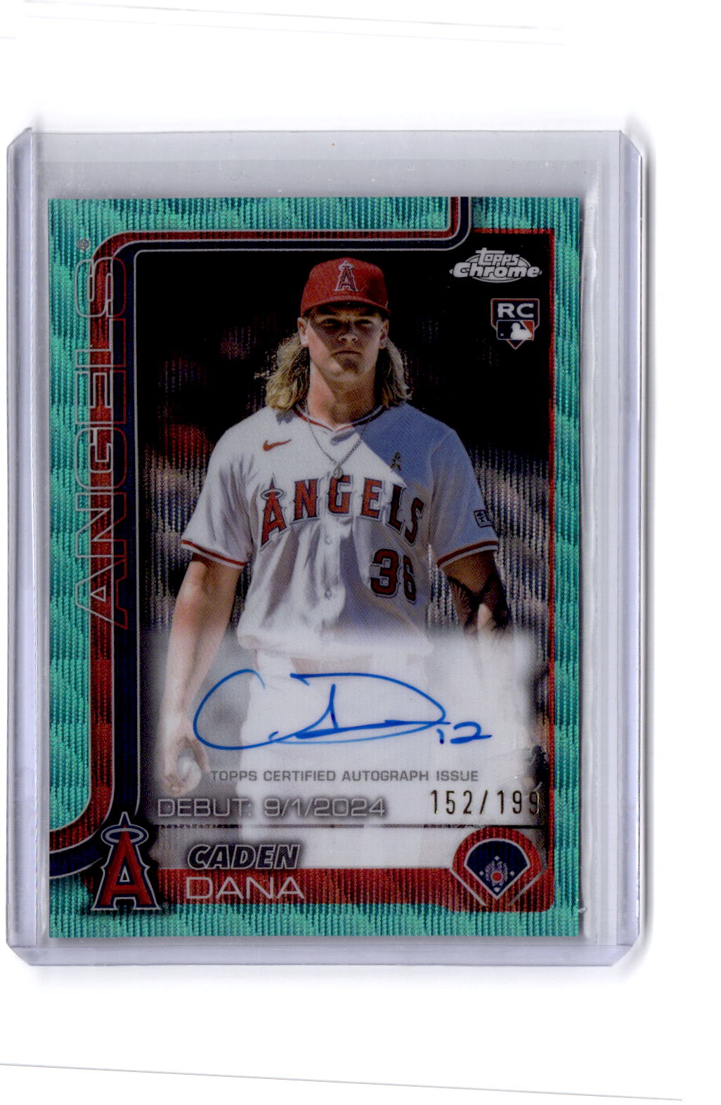 2025 Topps Chrome Update Caden Dana Autographs Aqua Wave Refractors #/199
