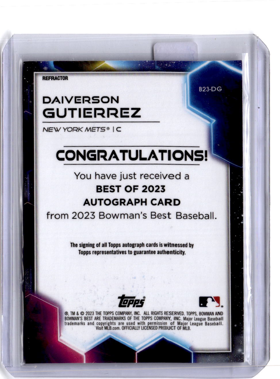 2023 Bowman's Best #B23-DG Daiverson Gutierrez Best of 2023 Autographs