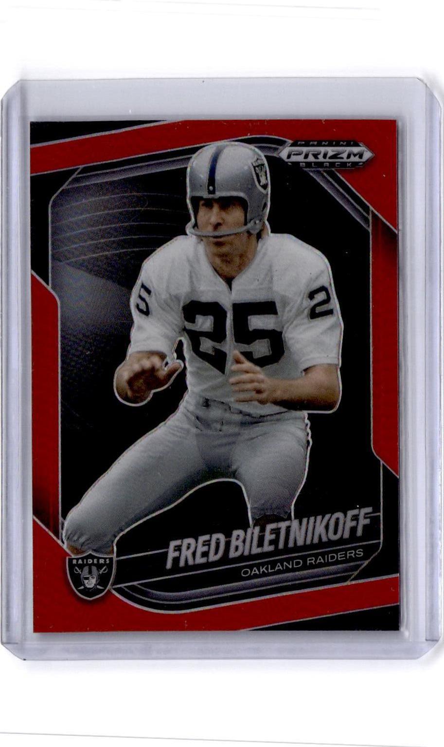 2025 Panini Prizm Black #109 Fred Biletnikoff Prizms Red #/299