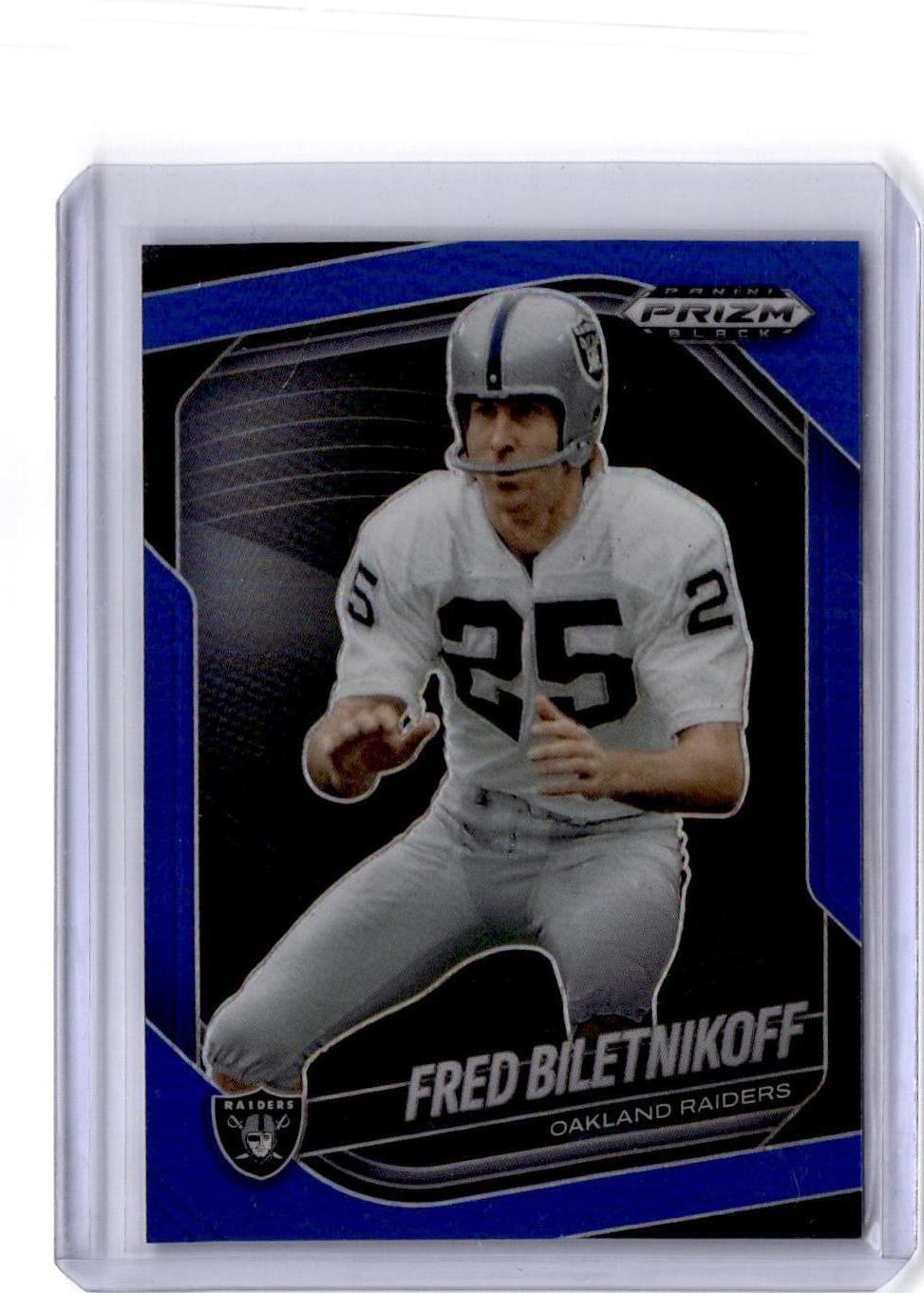2025 Panini Prizm Black #109 Fred Biletnikoff Prizms Blue #/199