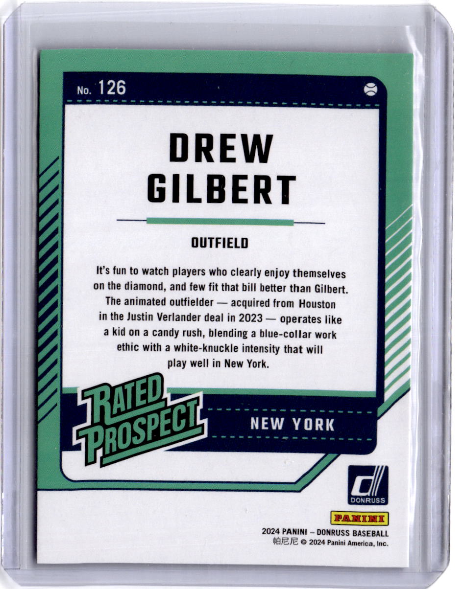 2024 Donruss #126 Drew Gilbert Blue #/149