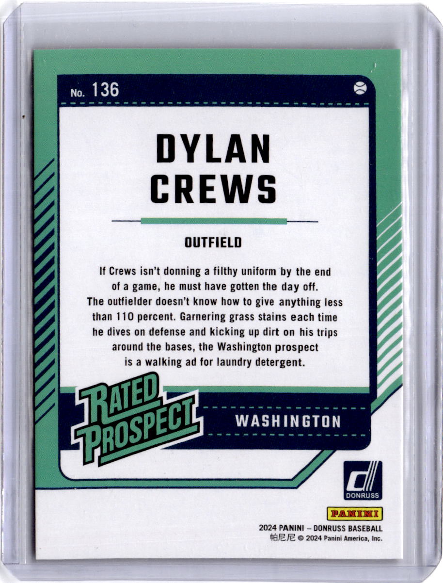 2024 Donruss #136 Dylan Crews Red #/275