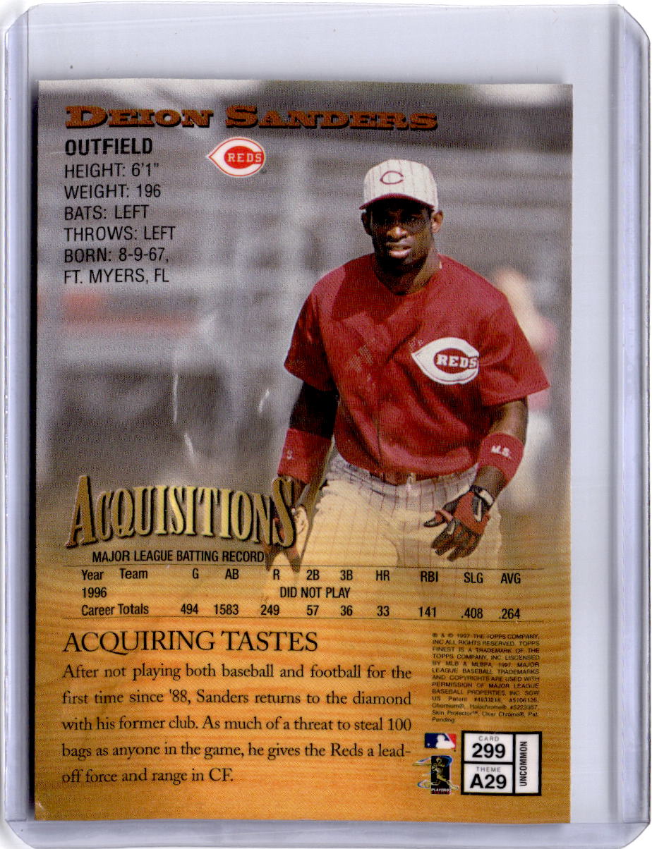 1997 Finest #299 Deion Sanders Embossed