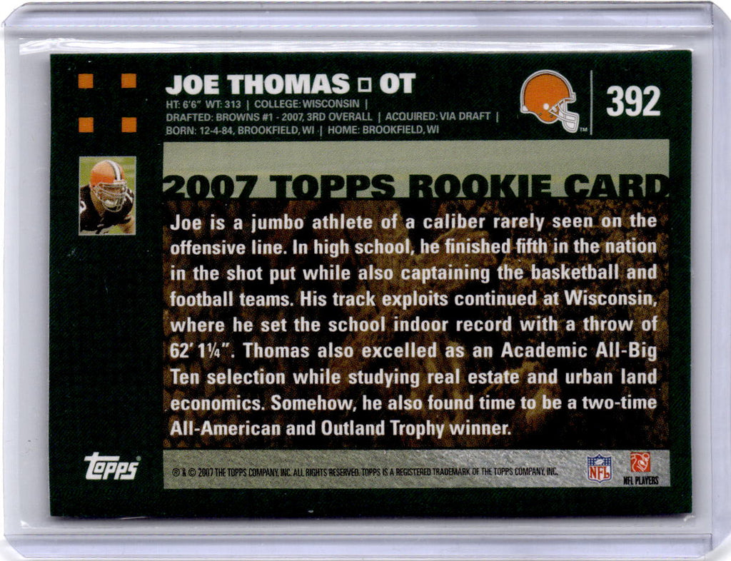 2007 Topps #392 Joe Thomas