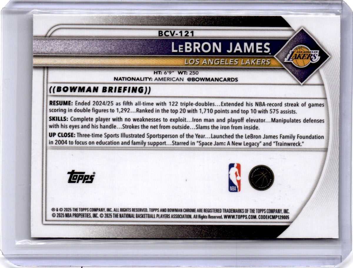 2025-26 Bowman #BCV-121 LeBron James Chrome Reptilian Refractors