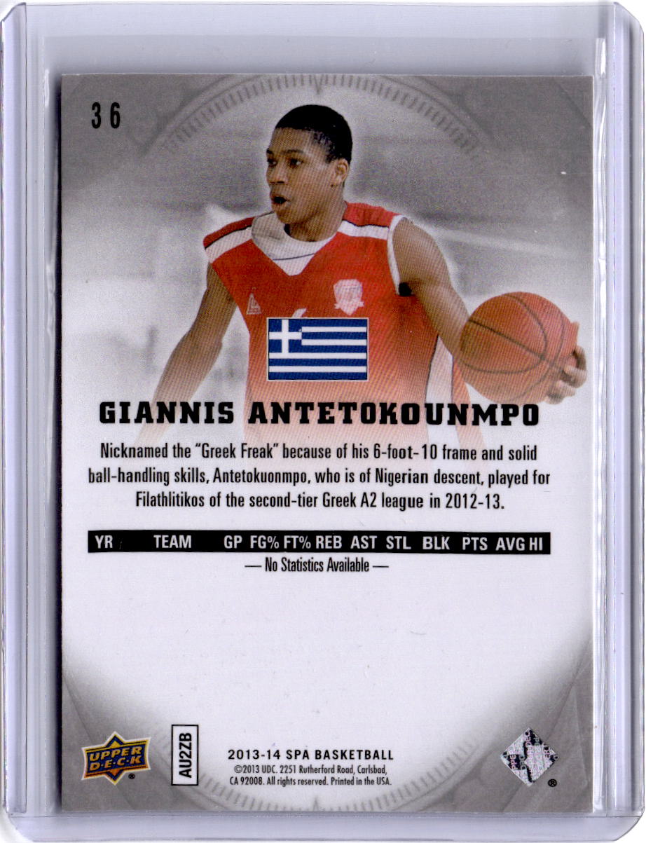 2013-14 SP Authentic #36 Giannis Antetokounmpo