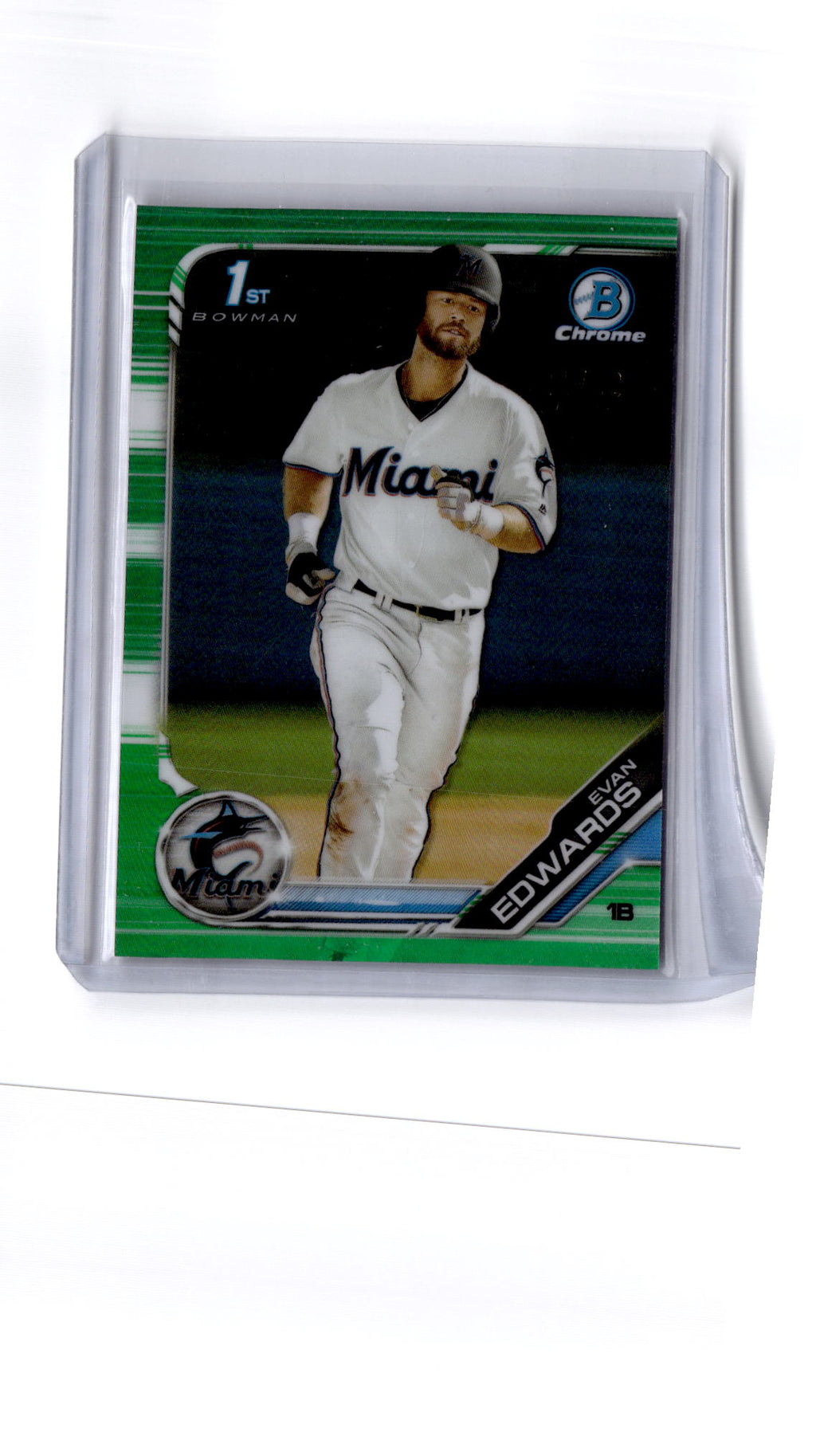 2019 Bowman Draft #BDC-168 Evan Edwards Chrome Green Refractor #/99