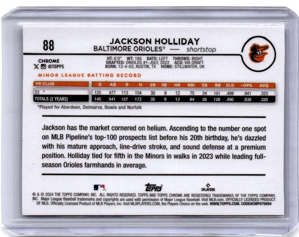 2024 Topps Chrome #88 Jackson Holliday