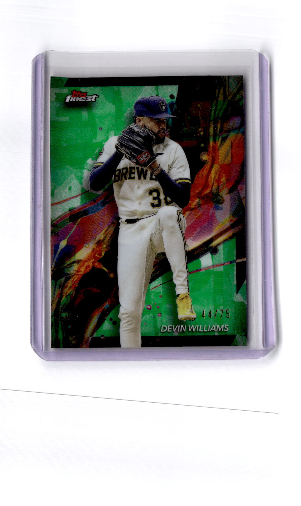 2024 Finest #40 Devin Williams Purple Checkerboard Refractors #/150