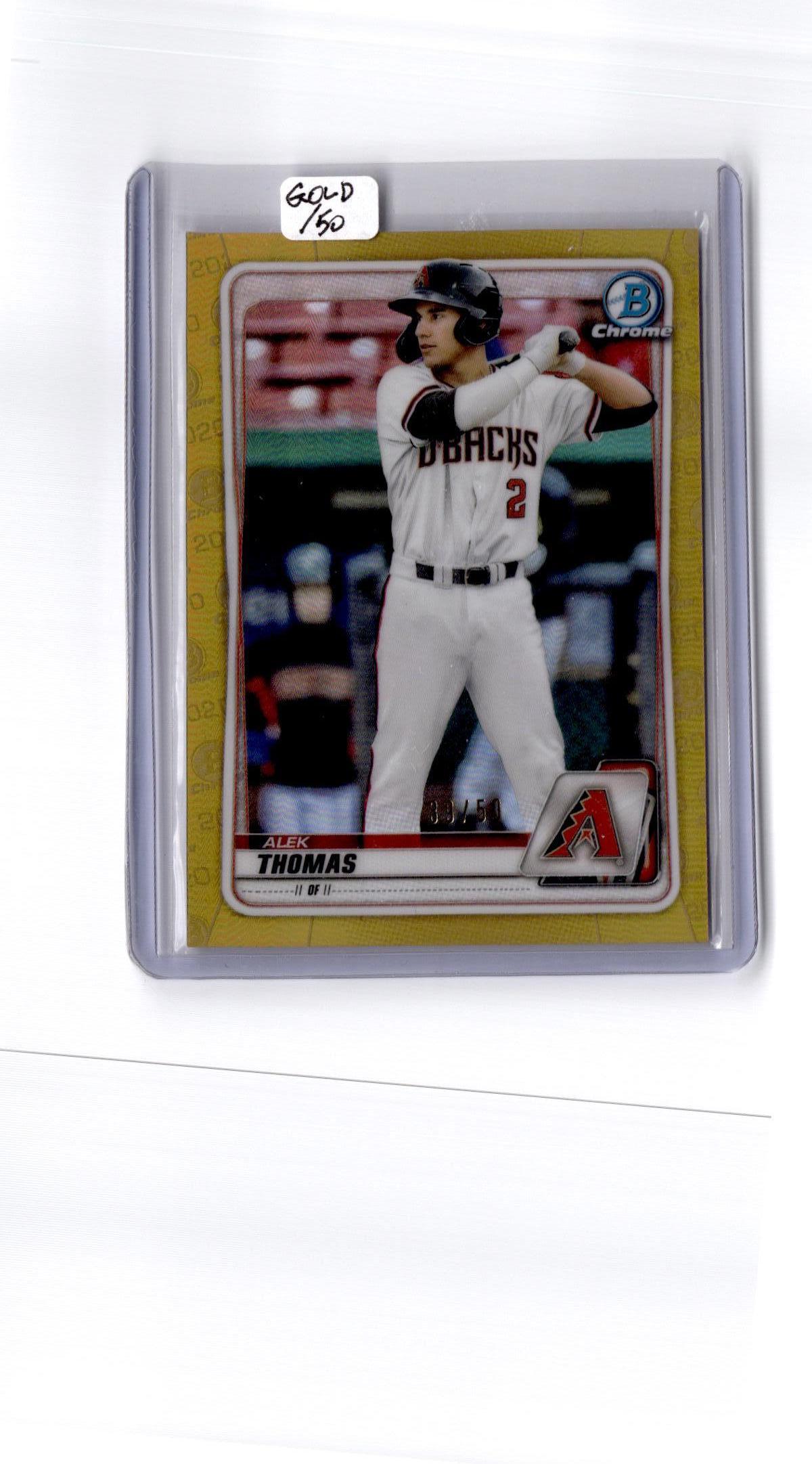 2020 Bowman Draft #BD-195 Alek Thomas Chrome Gold #/50