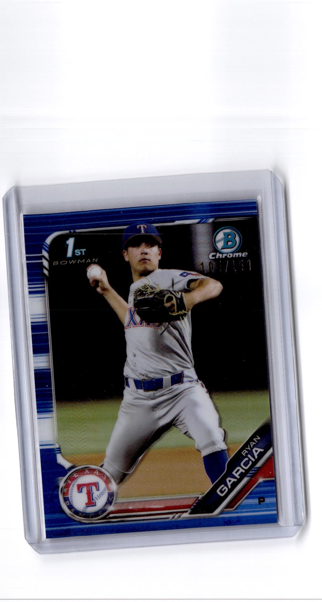 2019 Bowman Draft #BDC-148 Ryan Garcia Chrome Blue Refractor #/150