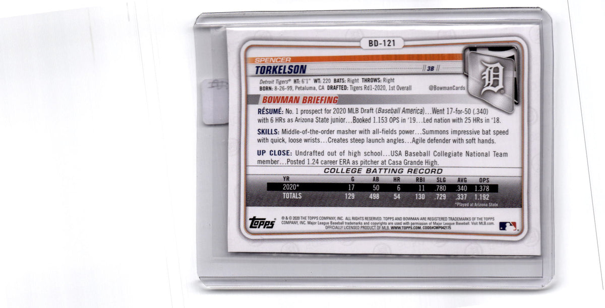 2020 Bowman Draft #BD-121 Spencer Torkelson