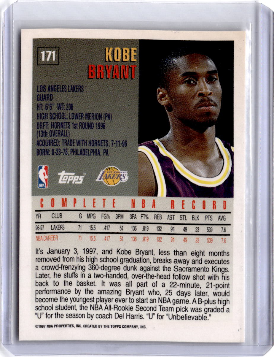 1997-98 Topps #171 Kobe Bryant