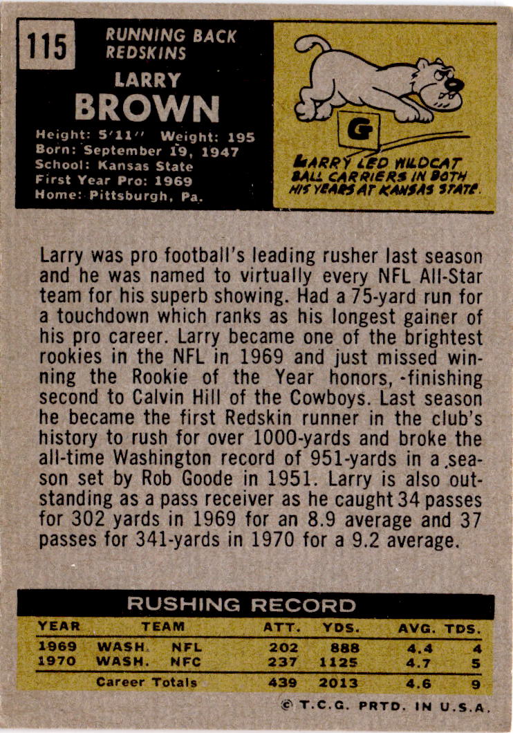 1971 Topps #115 Larry Brown