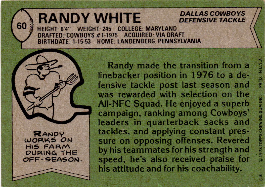 1978 Topps #60 Randy White