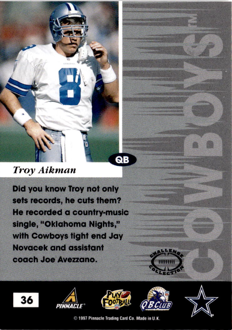1997 Pinnacle Inscriptions #36 Troy Aikman