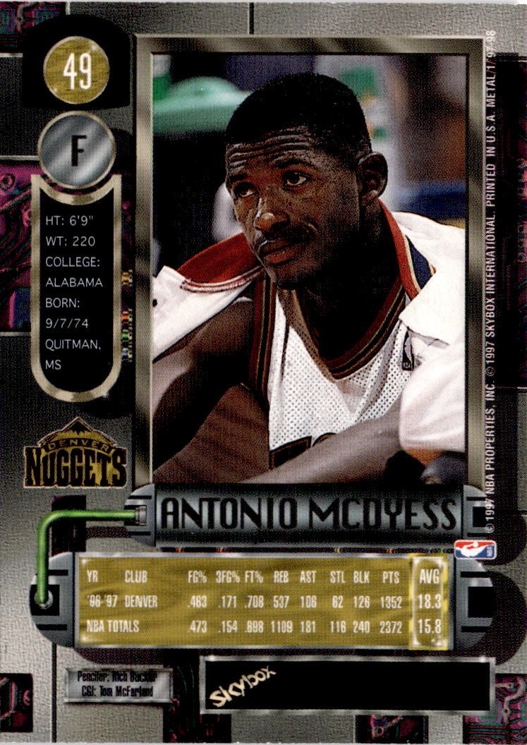 1997-98 Metal Universe #49 Antonio McDyess