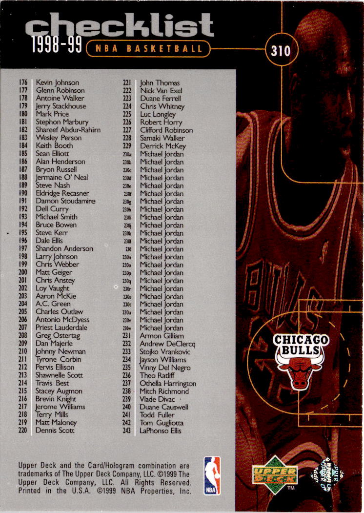 1998-99 Upper Deck #310 Michael Jordan