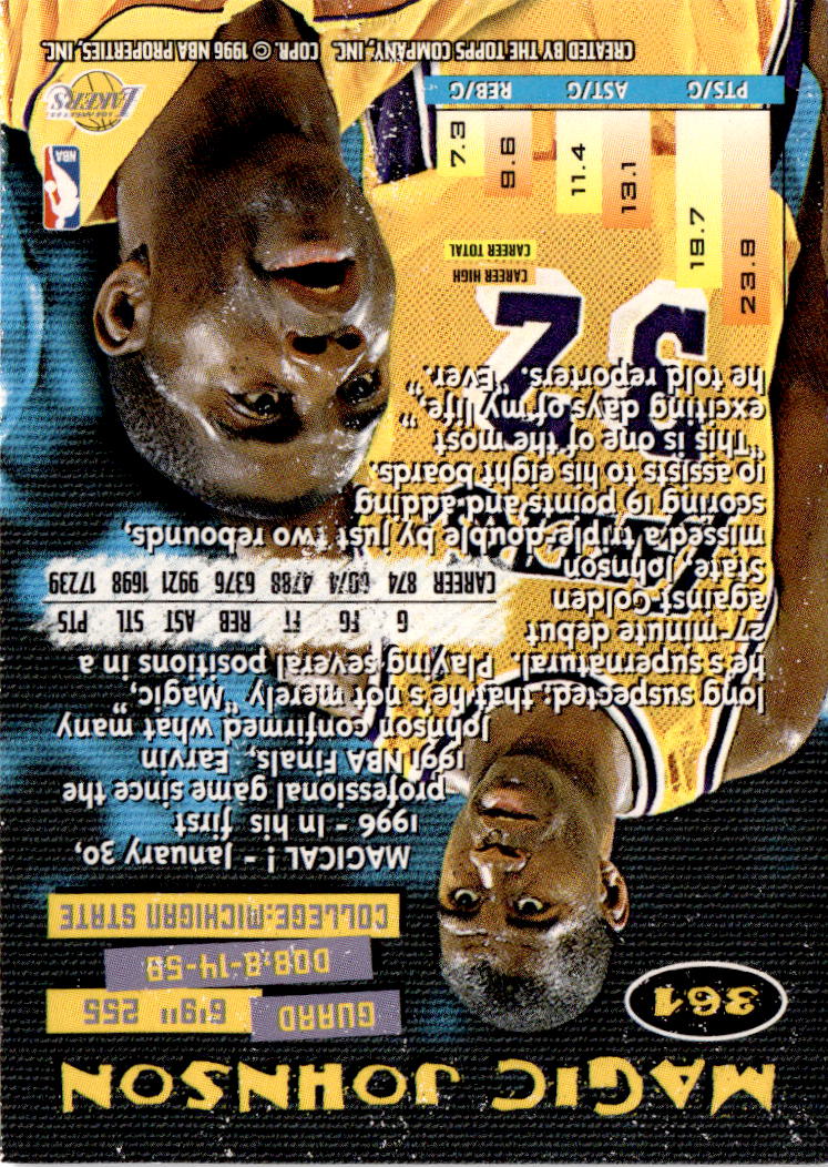 1995-96 Stadium Club #361 Magic Johnson