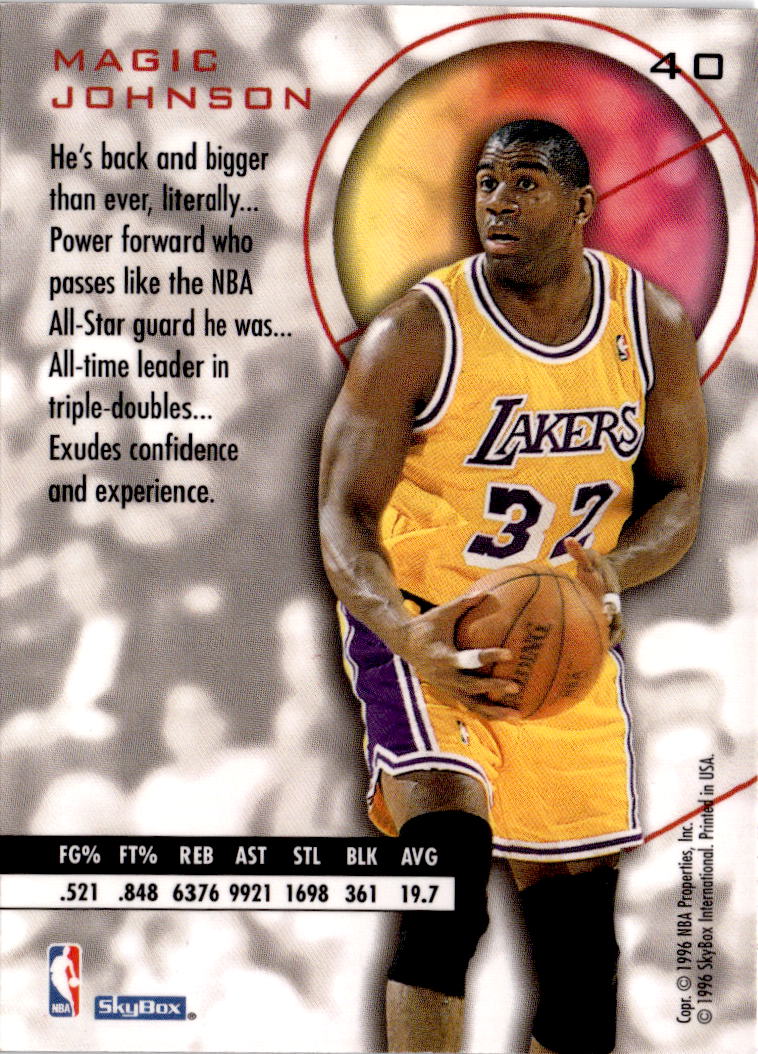 1995-96 SkyBox E-XL #40 Magic Johnson