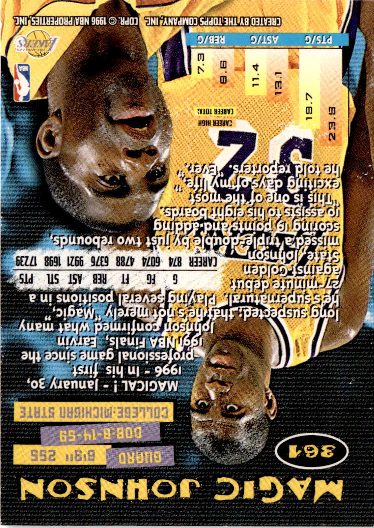 1995-96 Stadium Club #361 Magic Johnson