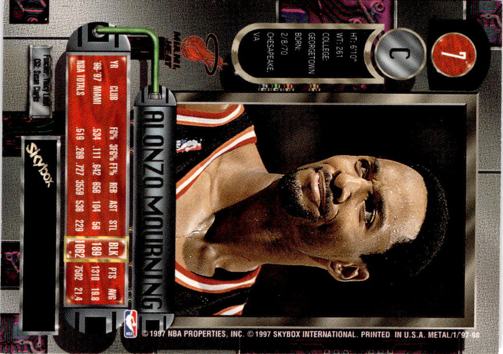1997-98 Metal Universe #7 Alonzo Mourning