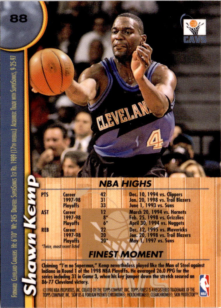 1998-99 Finest #88 Shawn Kemp