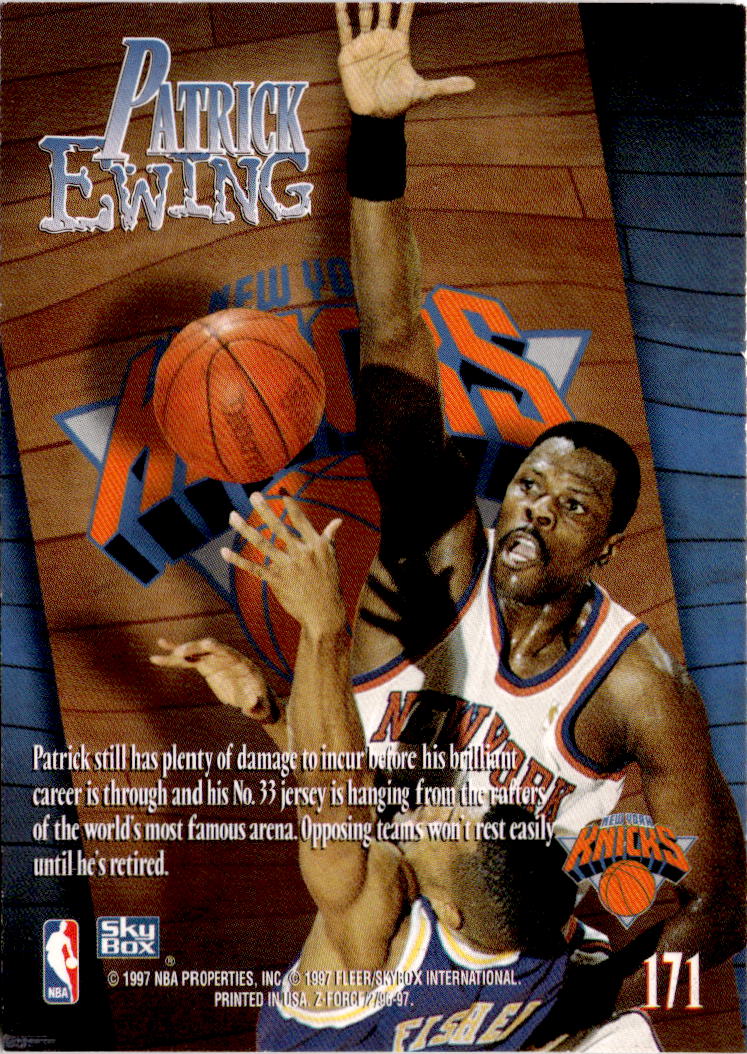 1996-97 SkyBox Z-Force #171 Patrick Ewing