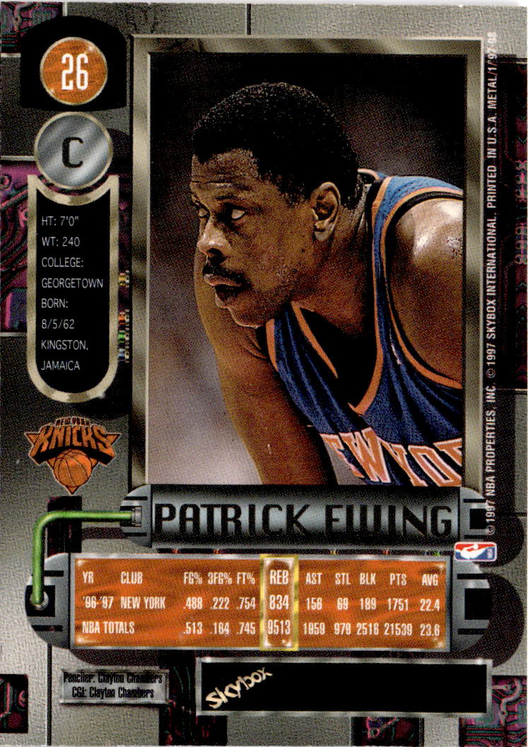 1997-98 Metal Universe #26 Patrick Ewing