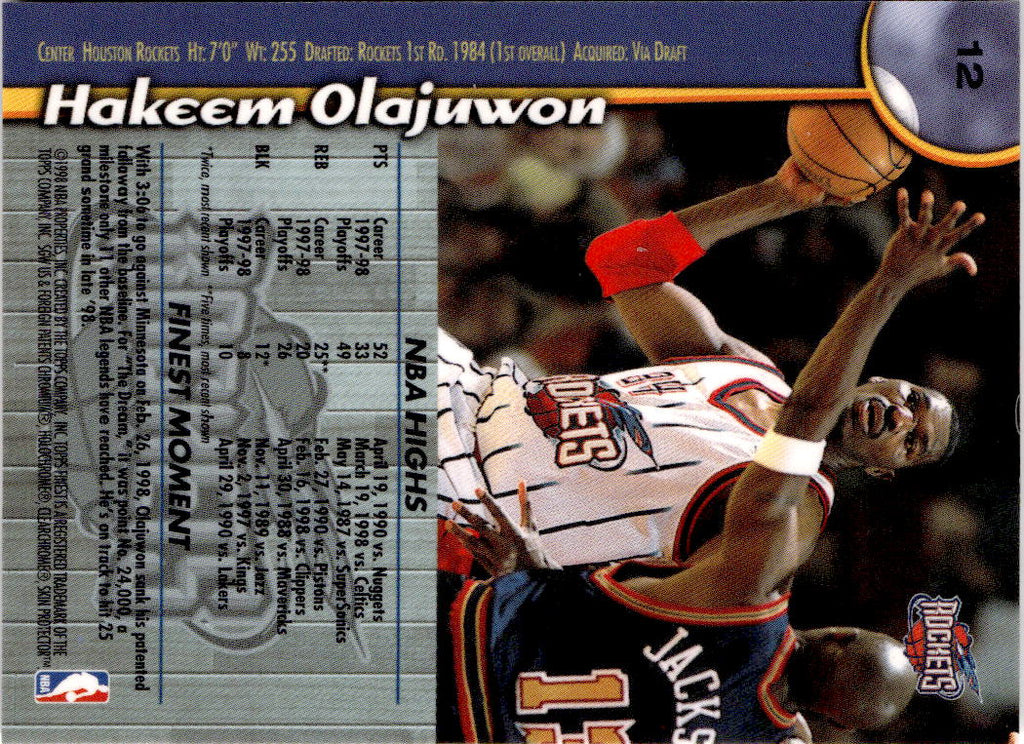 1998-99 Finest #12 Hakeem Olajuwon