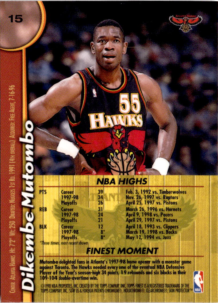 1998-99 Finest #15 Dikembe Mutombo