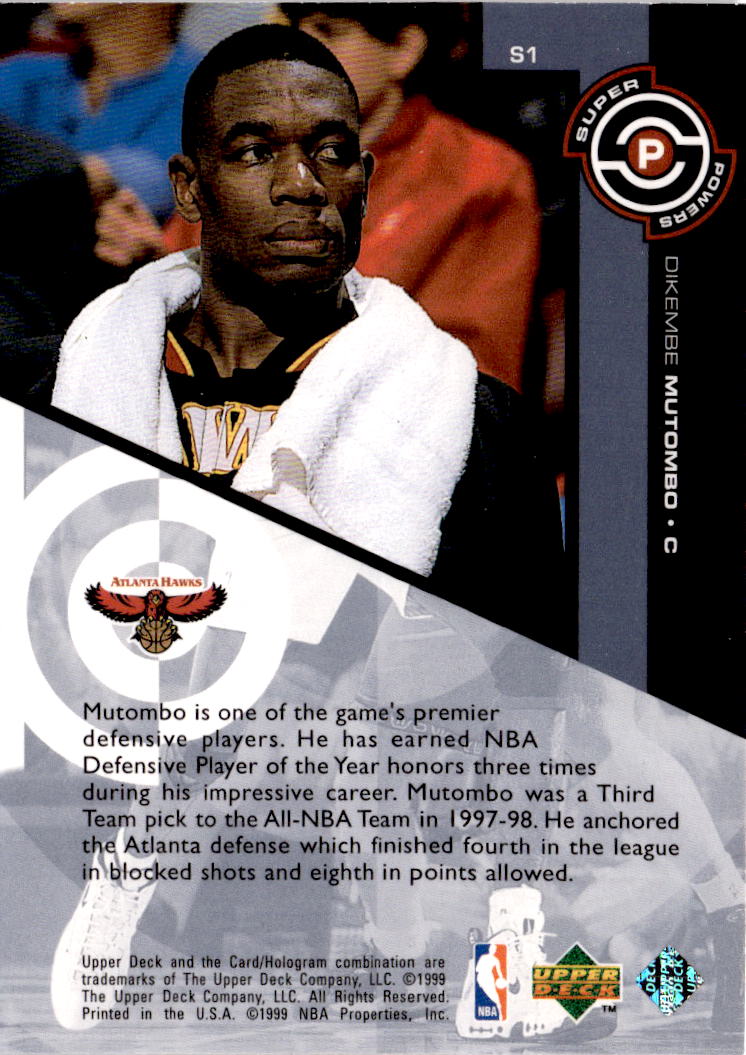 1998-99 Upper Deck #S1 Dikembe Mutombo Super Powers