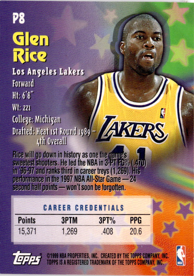 1999-00 Topps #P8 Glen Rice Patriarchs