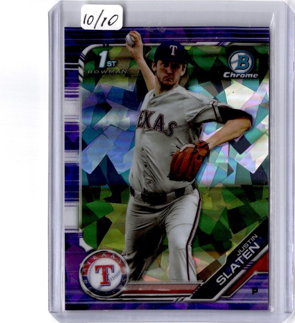 2019 Bowman Draft Sapphire Edition #BDC-24 Justin Slaten Purple Sapphire #/10