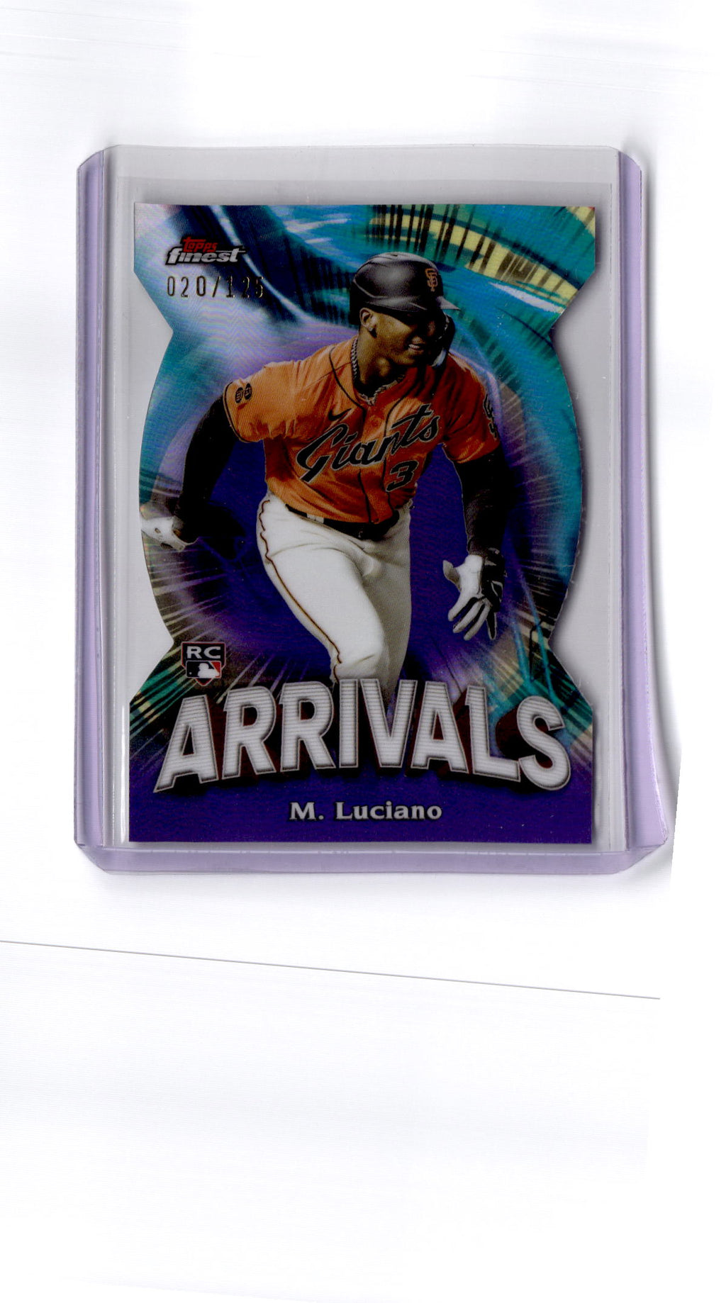 2024 Finest #A-15 Marco Luciano Arrivals Purple Refractors #/125
