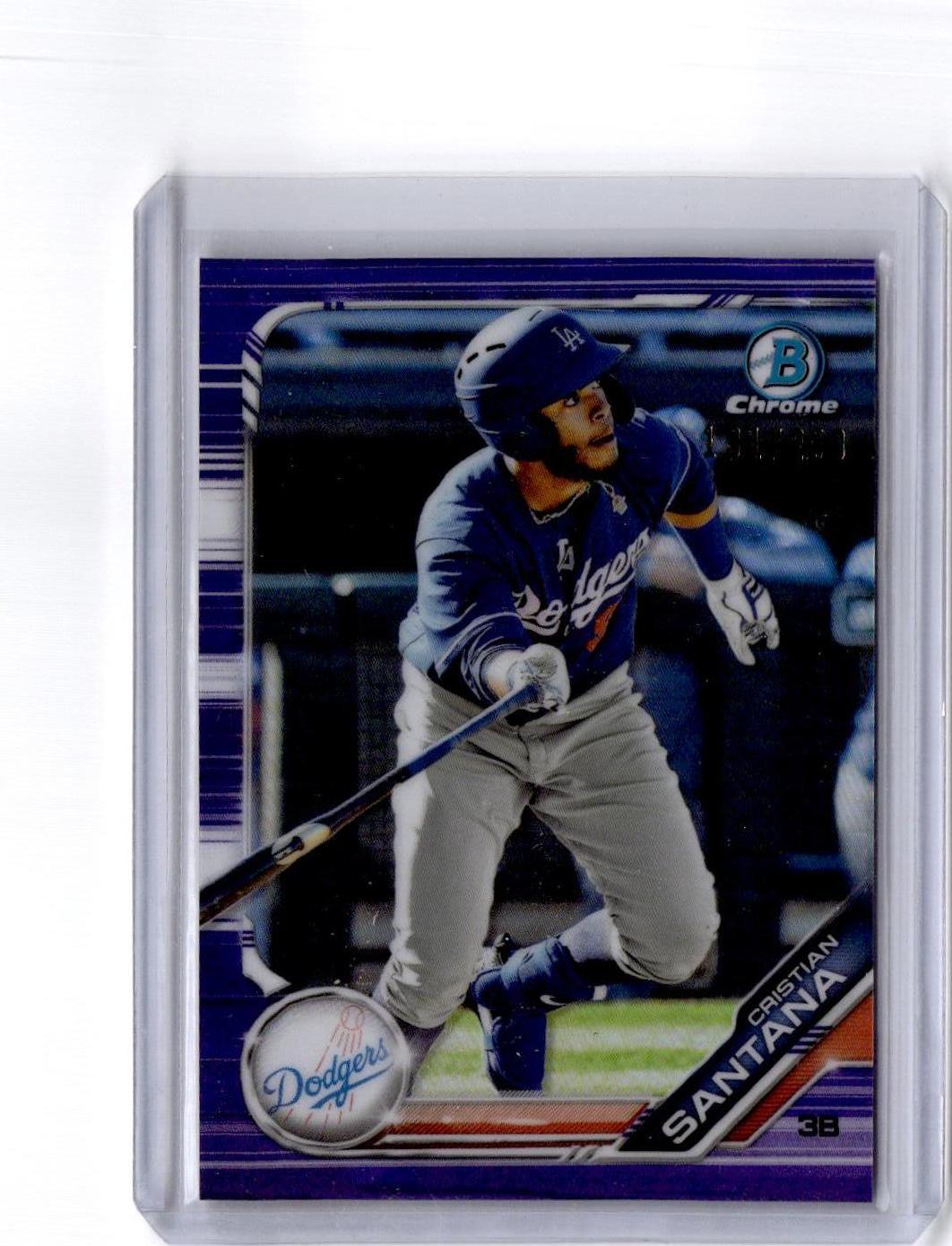 2019 Bowman Draft #BDC-80 Cristian Santana Chrome Purple Refractor #/250