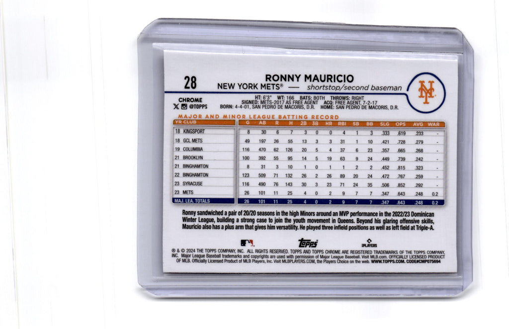 2024 Topps Chrome #28 Ronny Mauricio X-Fractors
