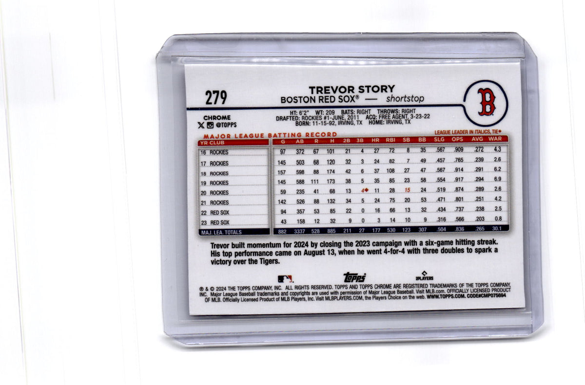 2024 Topps Chrome #279 Trevor Story Blue Refractors #/150