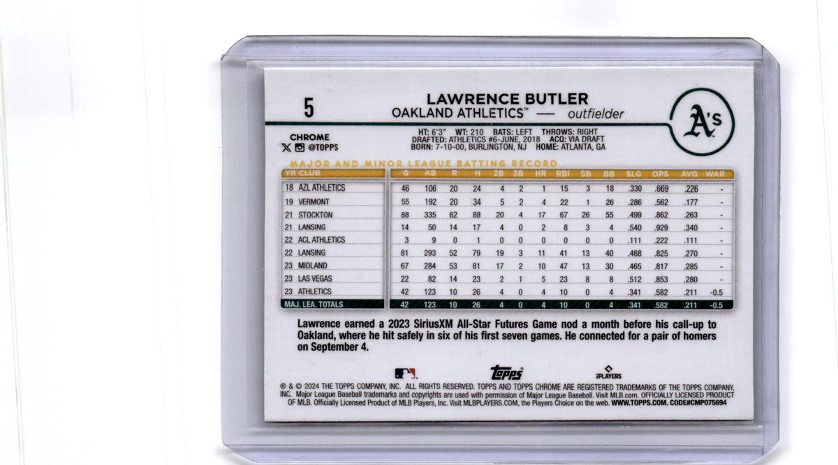 2024 Topps Chrome #5 Lawrence Butler X-Fractors