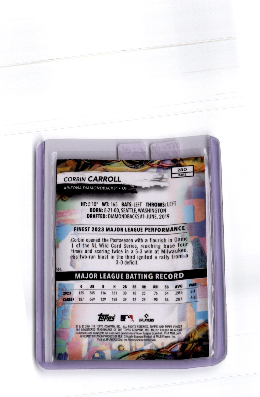 2024 Finest #280 Corbin Carroll Checkerboard Refractors