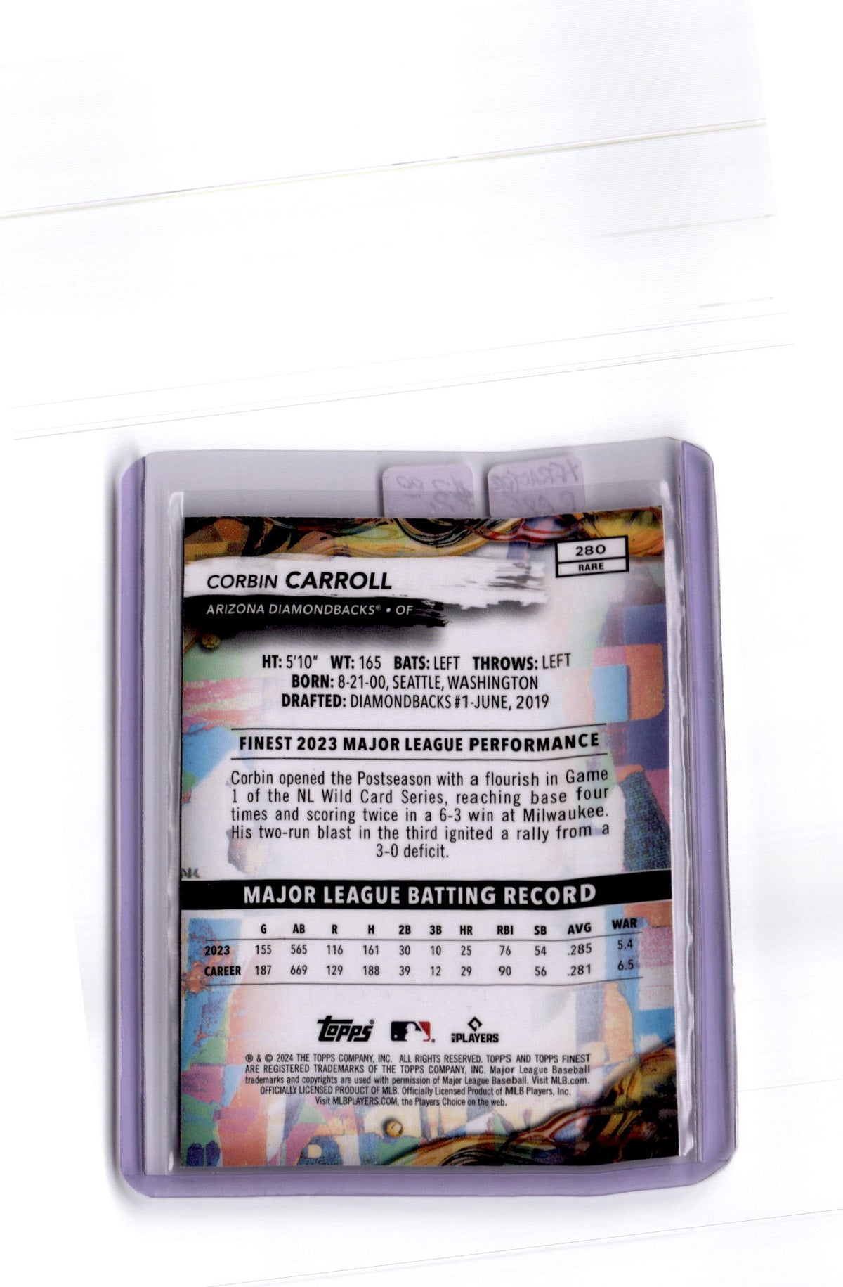 2024 Finest #280 Corbin Carroll Checkerboard Refractors