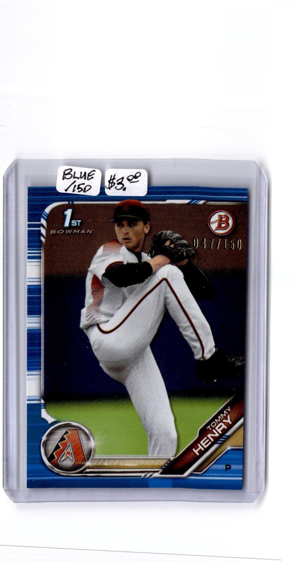 2019 Bowman Draft #BD-197 Tommy Henry Blue #/150