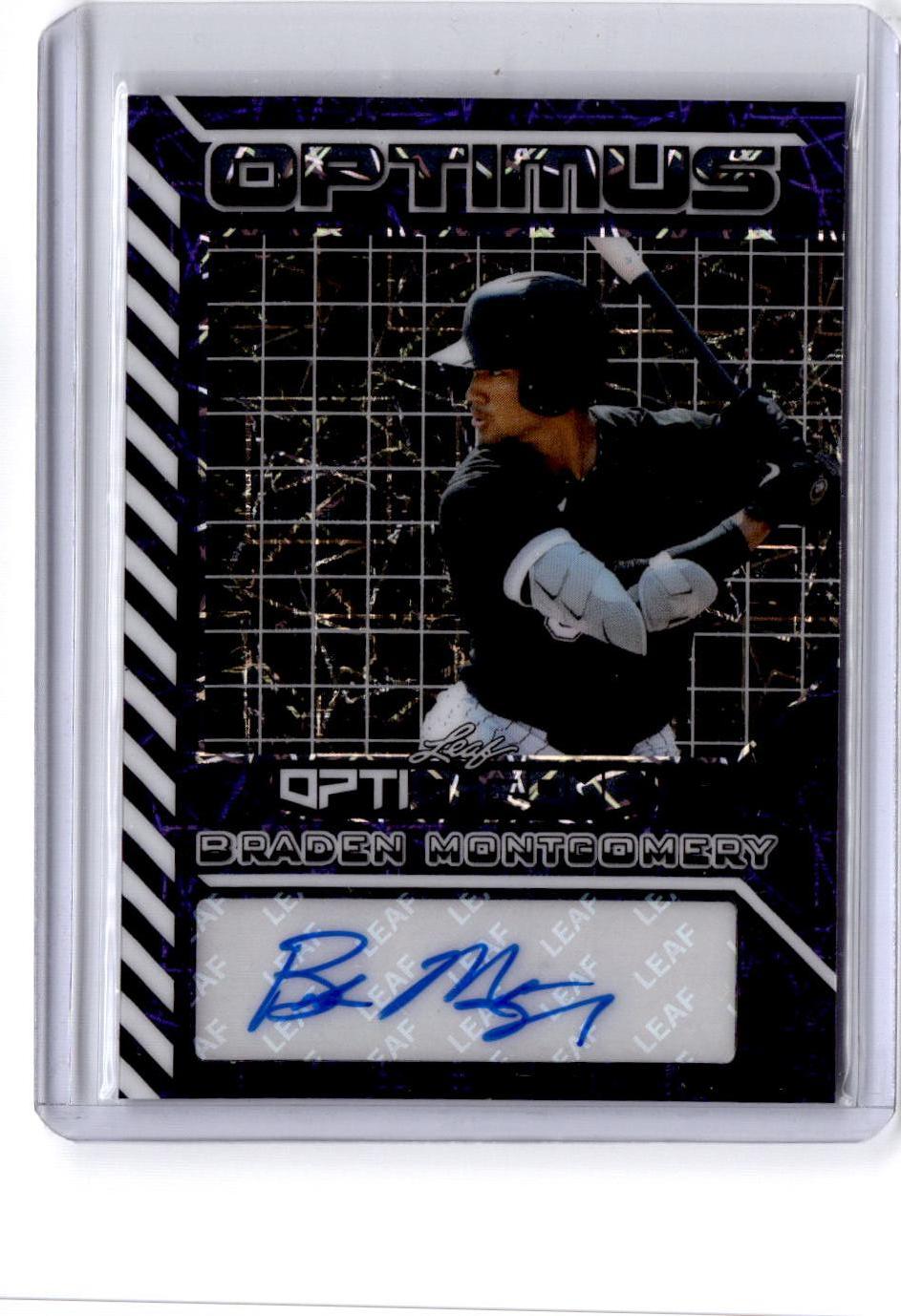 2025 Leaf Optichrome Braden Montgomery Autographs Prismatic Purple #/5