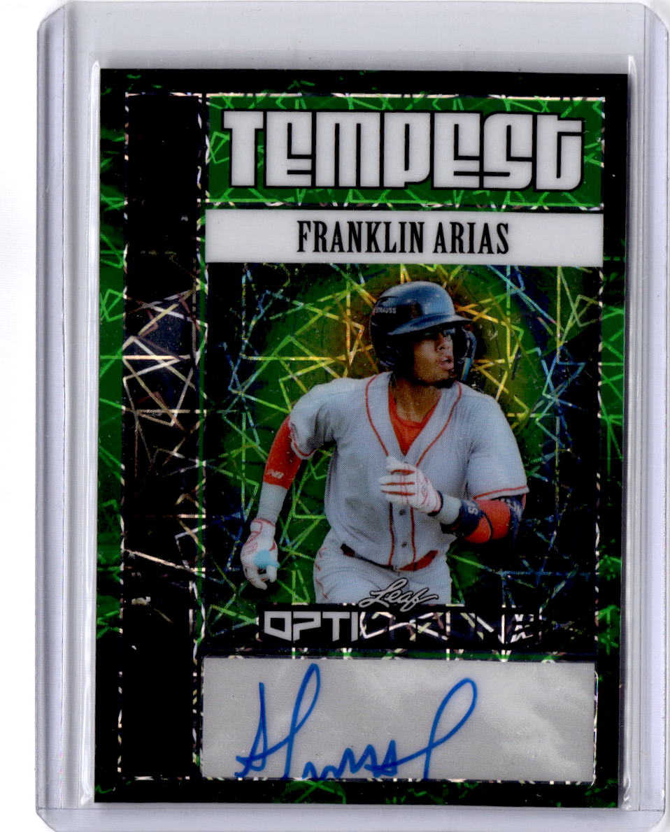 2025 Leaf Vivid Franklin Arias  Talent Autographs Prismatic Blue #/6
