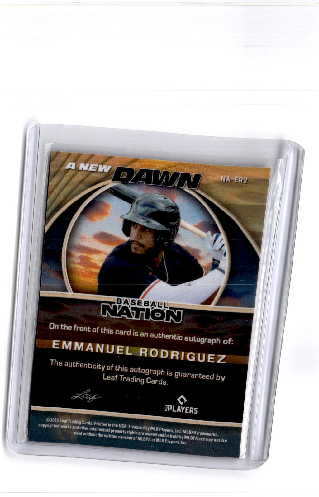 2025 Leaf Baseball Nation Emmanuel Rodriguez New Dawn Autographs Lava Orange 1/1