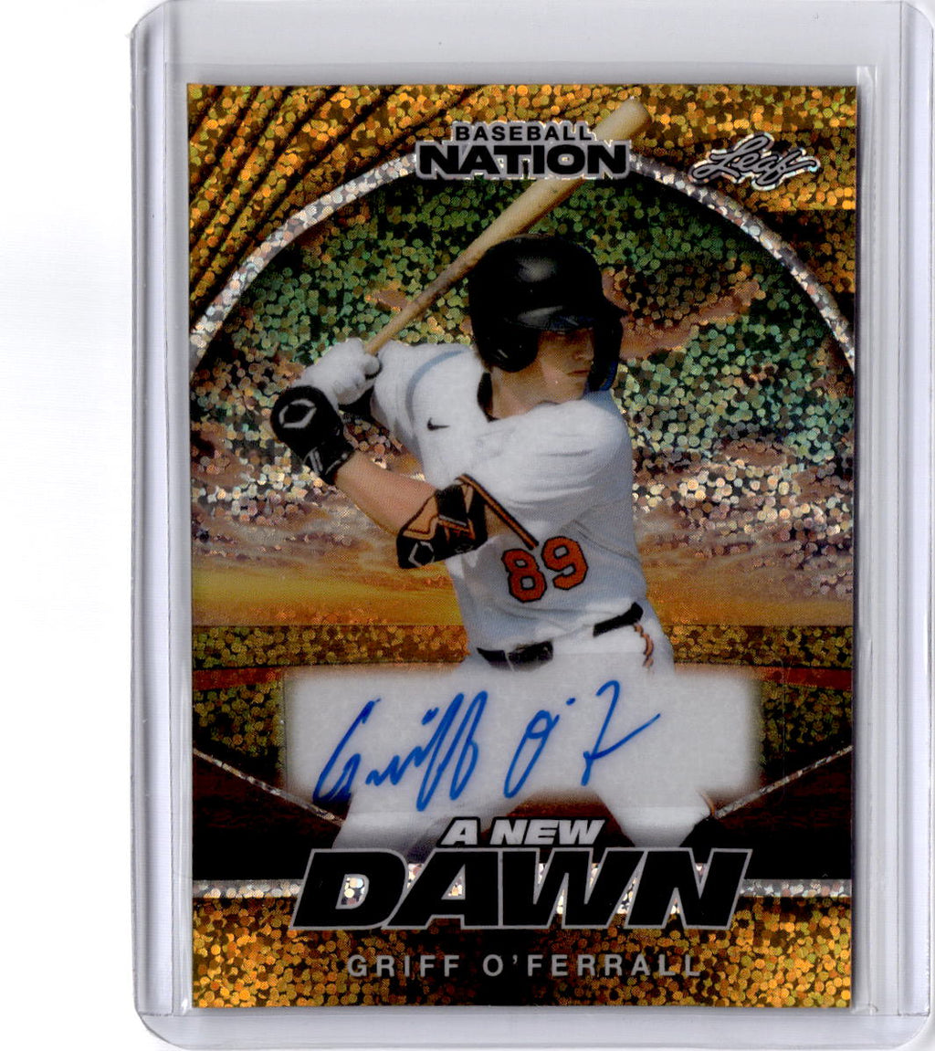 2025 Leaf Baseball Nation Griff O’Ferrall A New Dawn Base Prismatic Gold 1/1