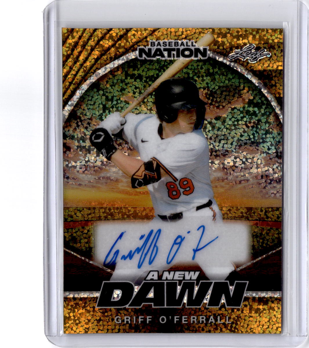 2025 Leaf Baseball Nation Griff O’Ferrall A New Dawn Base Prismatic Gold 1/1