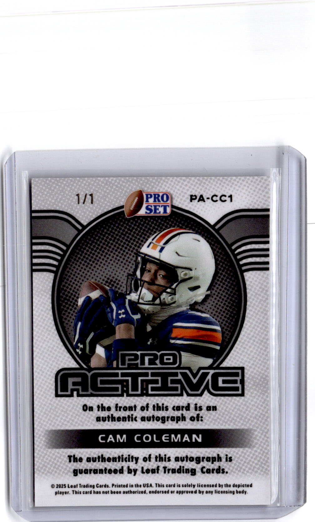 2025 Leaf Football Nation - Pure Talent Auto Crystal Gold #PA-CC1 Cam Coleman