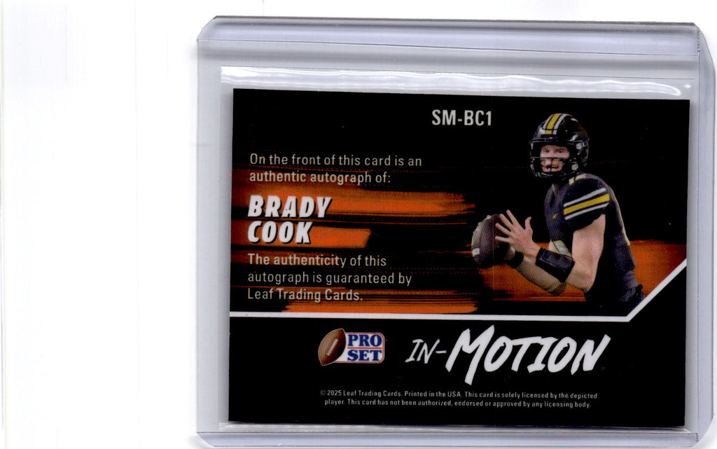 2025 Pro Set Metal #SM-BC1 Brady Cook Pro Set In Motion Prismatic Fire